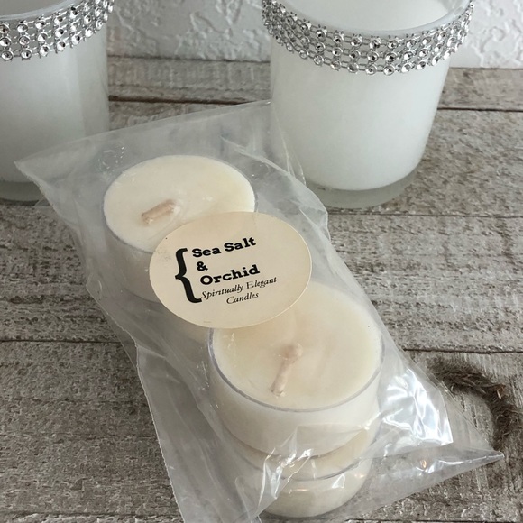 Sea 🌊 Salt 🧂 & Orchid Soy Tealights | 4 Pack - Picture 3 of 3